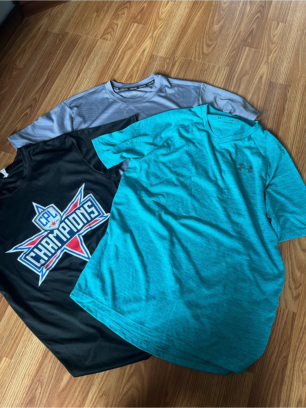 Head Gray Athletic Crewneck Tee with Branded Neck Tape